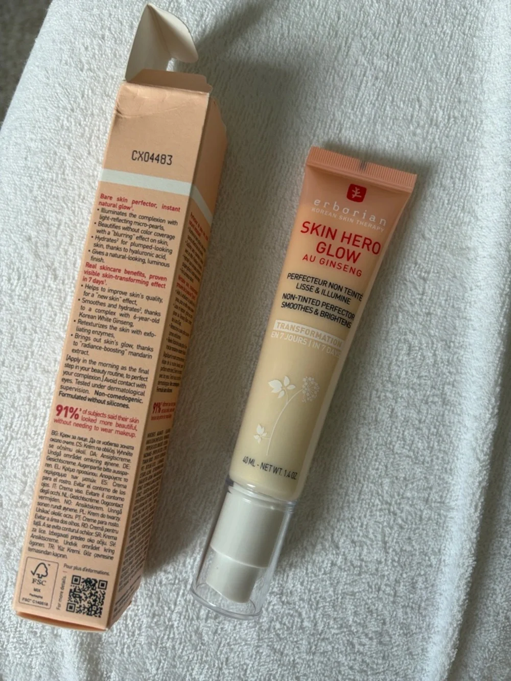 Erborian Skin Hero Glow Au Ginseng – Peach Serum